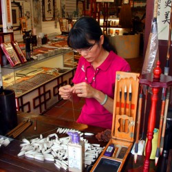 A calligraphy brush maker